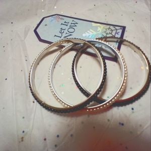 Black and white beaded bangles